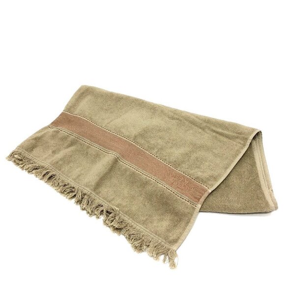 HERMES fringe Yachting logo Beach towel cotton Gray Based - Picture 14 of 15